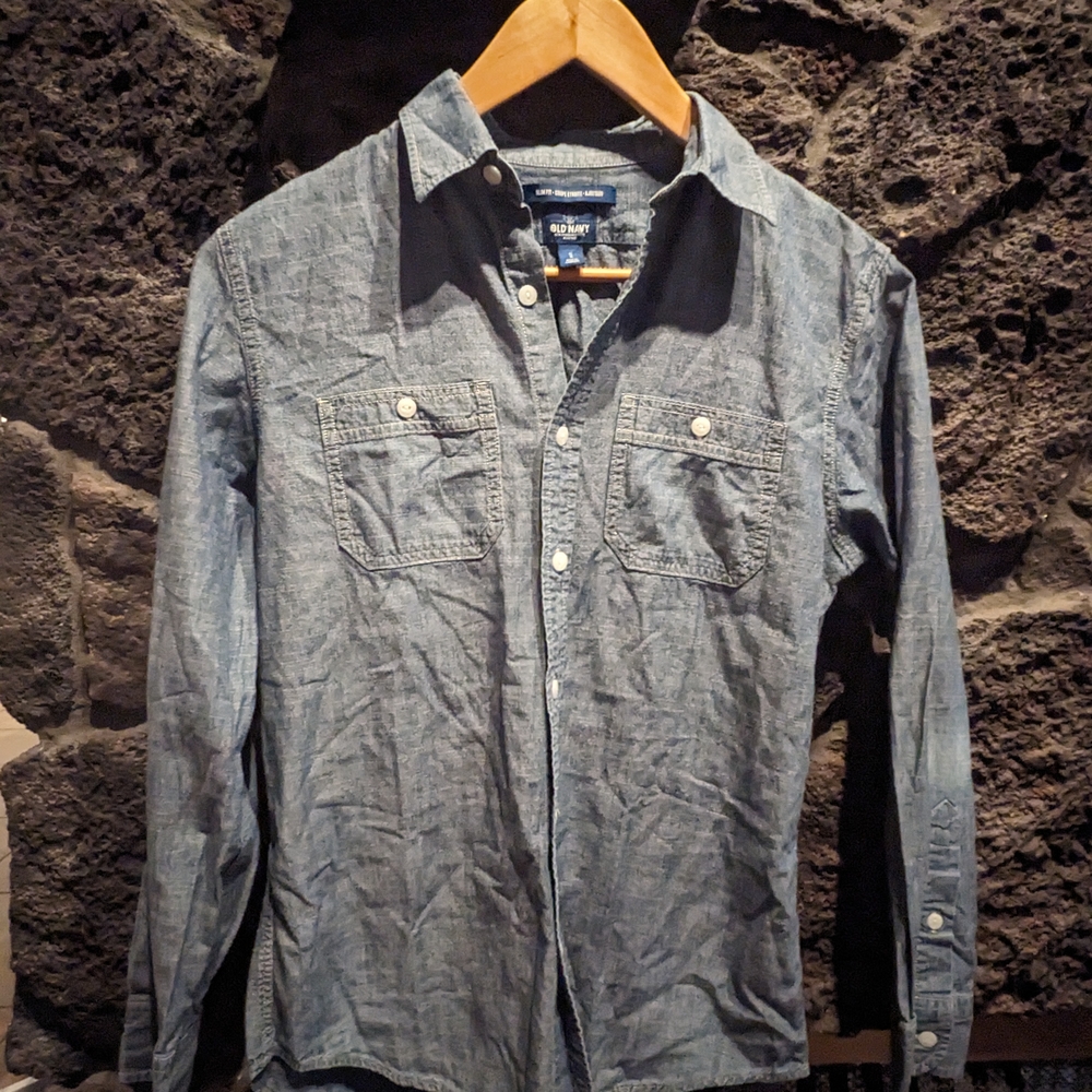 Blue Denim Button-Up Shirt